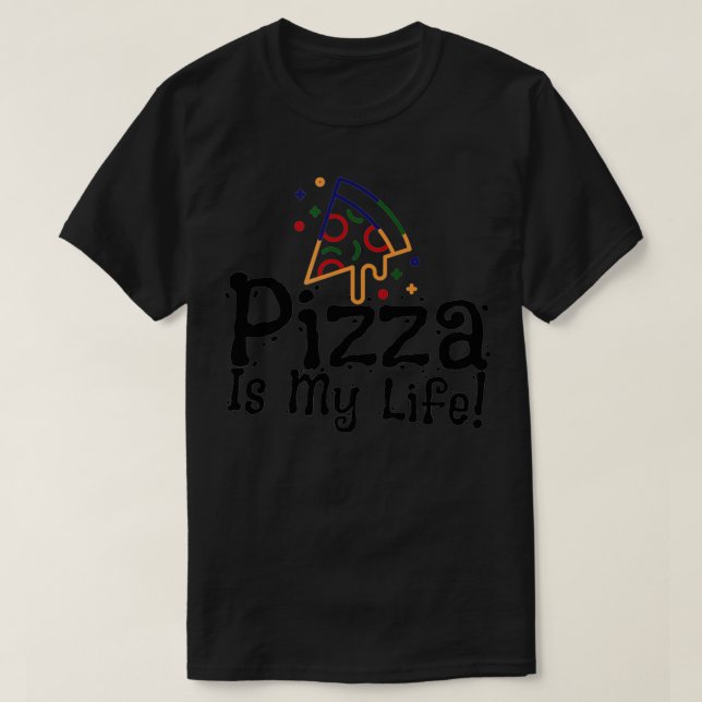 Camiseta Pizza é minha vida engraçada (Frente do Design)