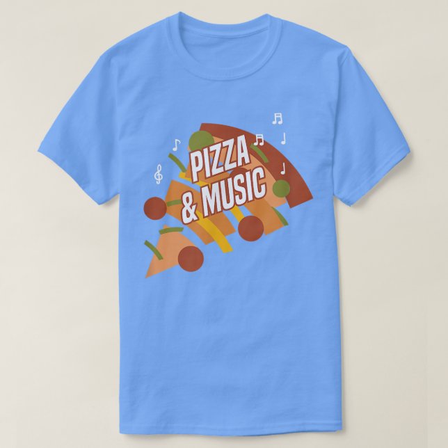 Camiseta Pizza E Notas Musicais Clef Piano Musical 14052949 (Frente do Design)