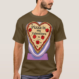 Camiseta Pizza É O Meu Namorados De Comida Coração Bonita