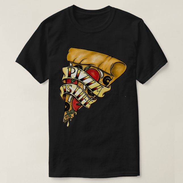 Camiseta Pizza É Pão De Queijo De Vida (Frente do Design)