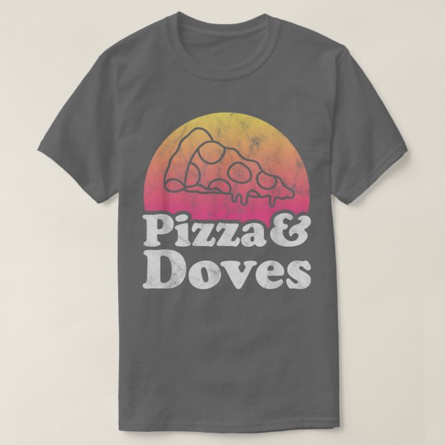 Camiseta Pizza e pombas (Frente do Design)