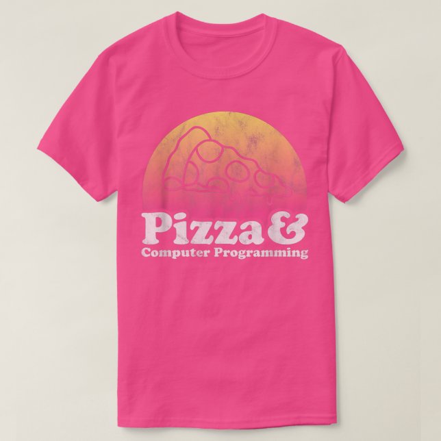 Camiseta Pizza e Programas Informáticos ou Programas Inform (Frente do Design)