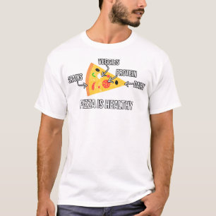 Camiseta Pizza É Saudável - Carbs - Malhação Novelty Engraç