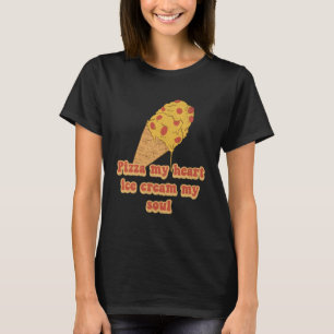 Camiseta Pizza e Sorvete Foodie Heart Chef Retro