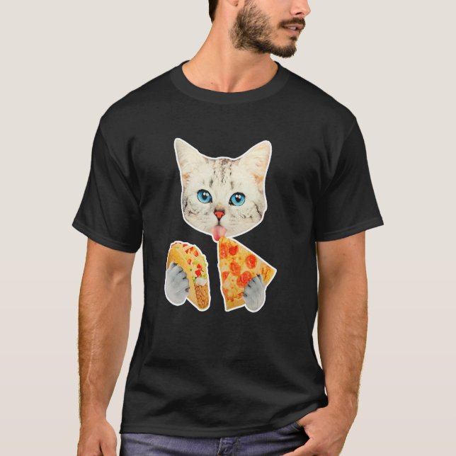 Camiseta Pizza e Taco Gato de Gato (Frente)