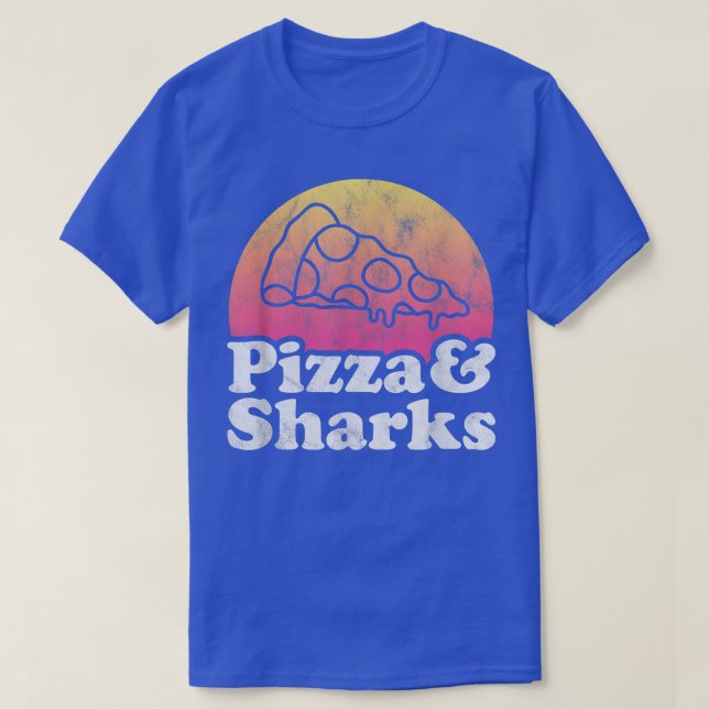 Camiseta Pizza e tubarões (Frente do Design)