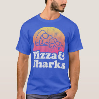 Camiseta Pizza e tubarões