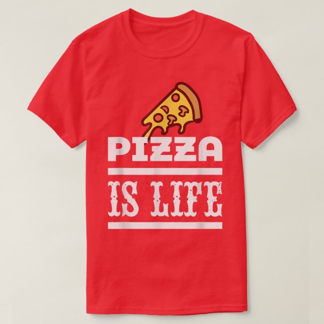 Camiseta pizza é vida (Frente do Design)