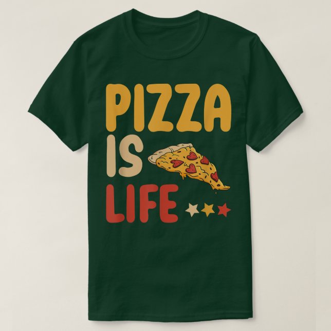 Camiseta Pizza É Vida Comida Rápida Sobre Pizza Engraçada F (Frente do Design)