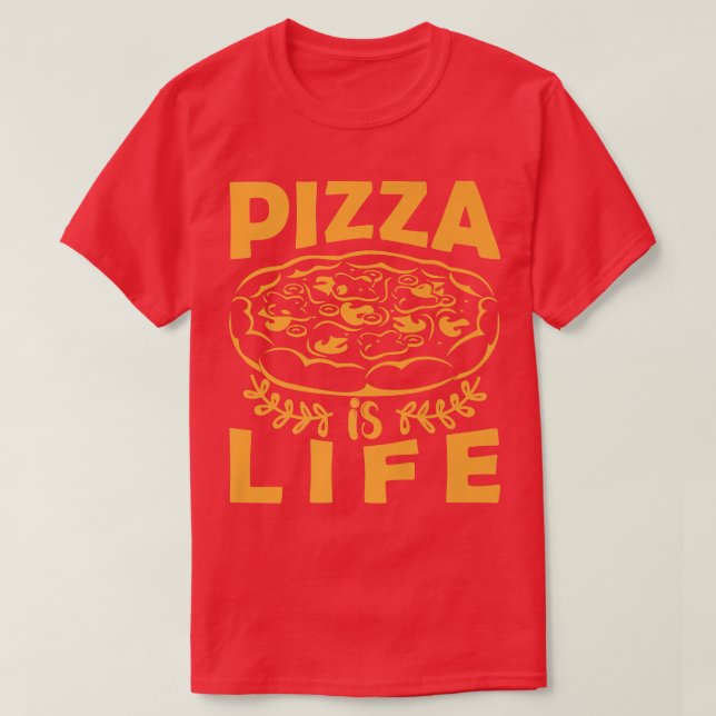 Camiseta Pizza é Vida Engraçada Pizza Pizza Pizza Pizza Por (Frente do Design)