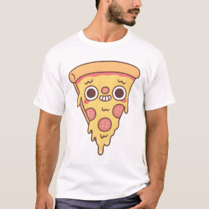 Camiseta Pizza Engraçada Com Sorriso