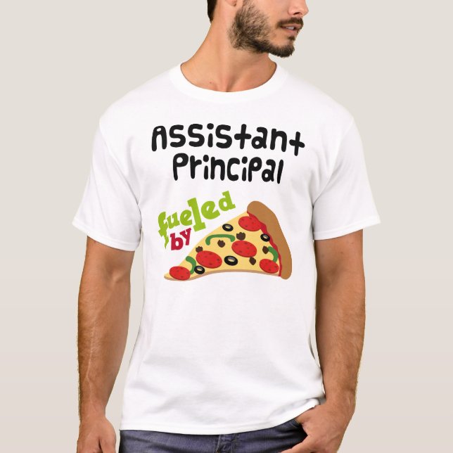 Camiseta Pizza (engraçada) do assistente principal (Frente)