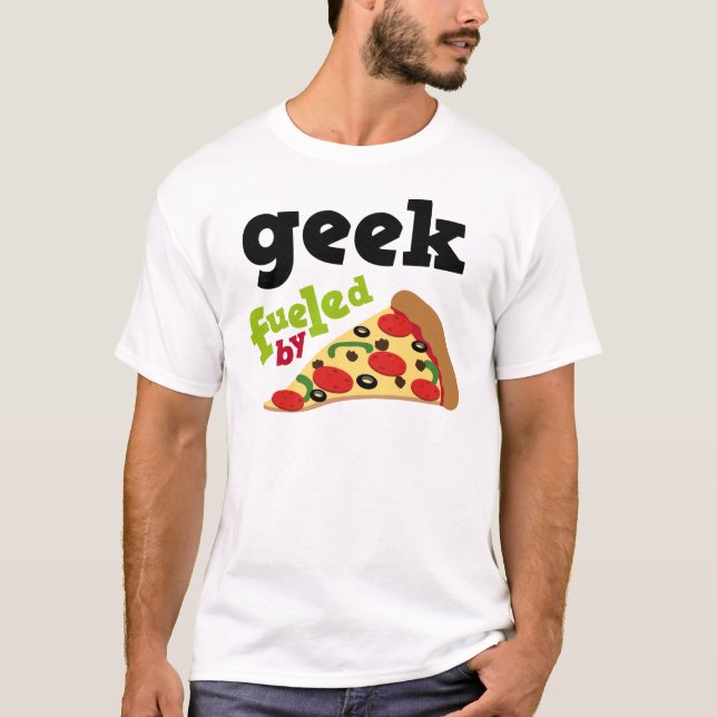 Camiseta Pizza (engraçada) do geek (Frente)