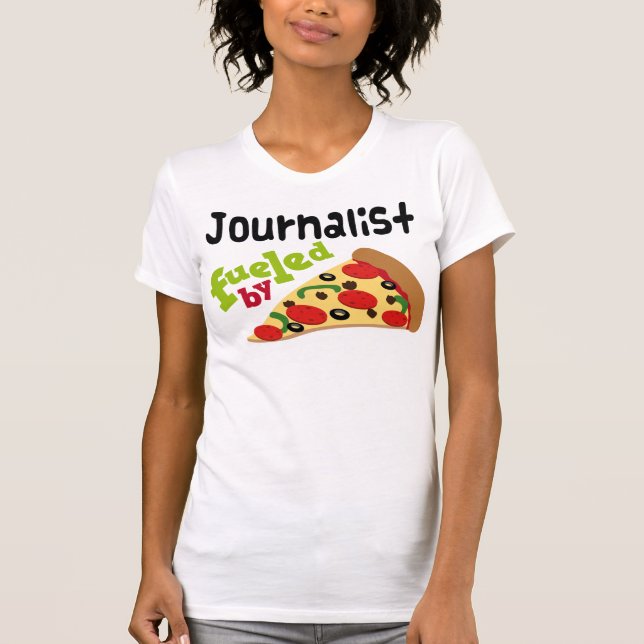 Camiseta Pizza (engraçada) do journalista (Frente)