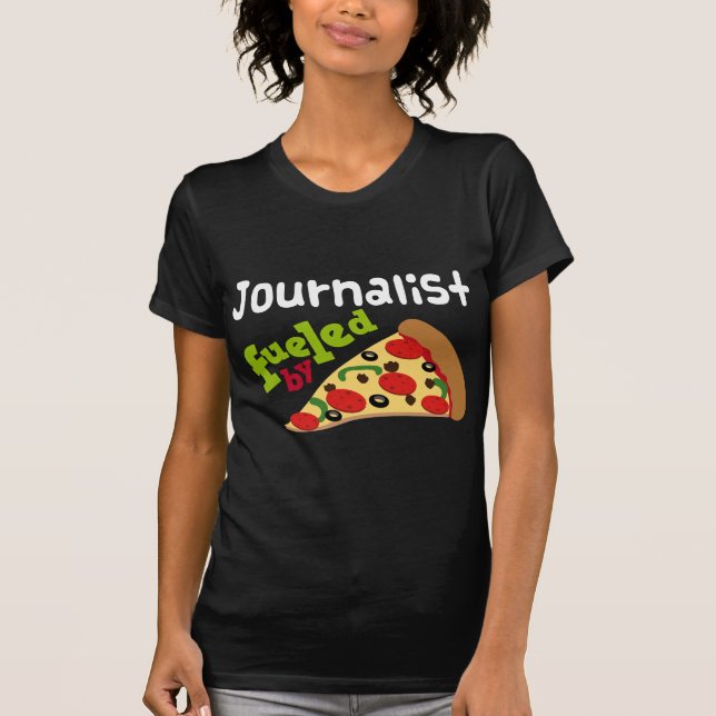 Camiseta Pizza (engraçada) do journalista (Frente)