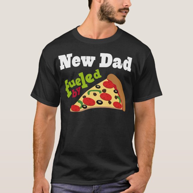 Camiseta Pizza (engraçada) do novo papai (Frente)