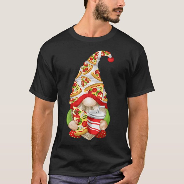 Camiseta Pizza Engraçada Pizza Lover Gnomo Pizza Pizza (Frente)