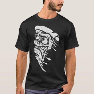 Camiseta Pizza Engraçada Sobre Halloween Costume Skull Pizz