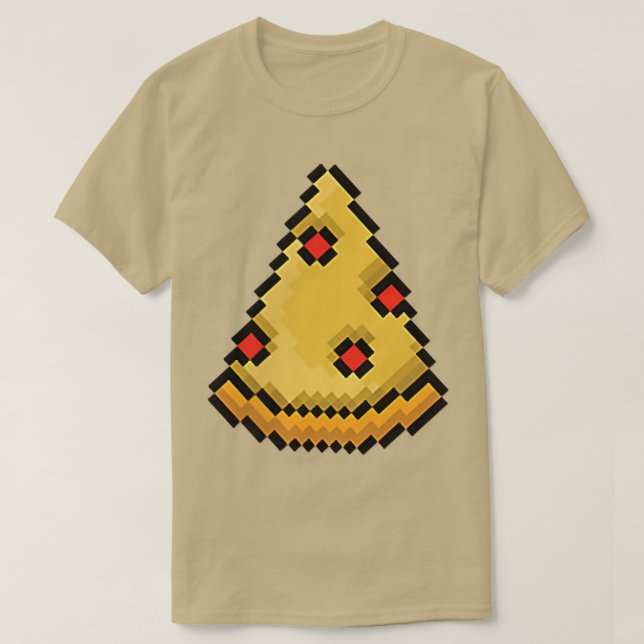 Camiseta Pizza Engraçado Comida Rápida Jogos de Piel Art (Frente do Design)