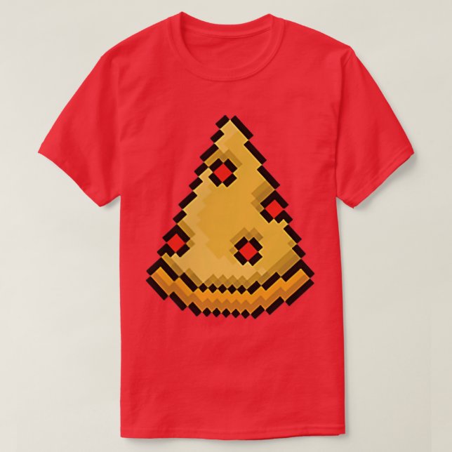 Camiseta Pizza Engraçado Comida Rápida Jogos de Piel Art (Frente do Design)