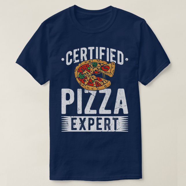 Camiseta Pizza Especialista Certified Pizza Lover (Frente do Design)