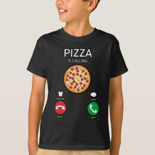 Camiseta Pizza Está Chamando Interface de Chamada de Telefo