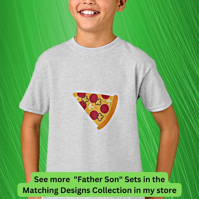 Camiseta Pizza Fatia, Correspondente Pai Filho, Pai (Criador carregado)