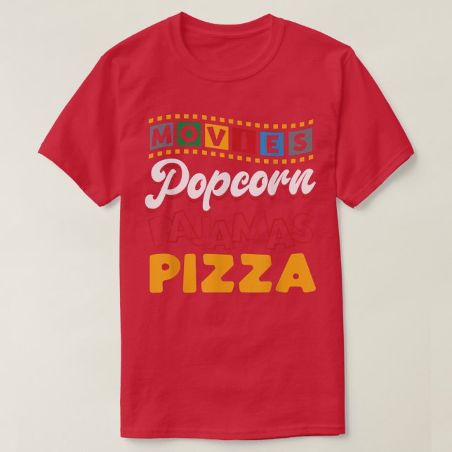 Camiseta Pizza Filme Assistindo Pipoca (Frente do Design)