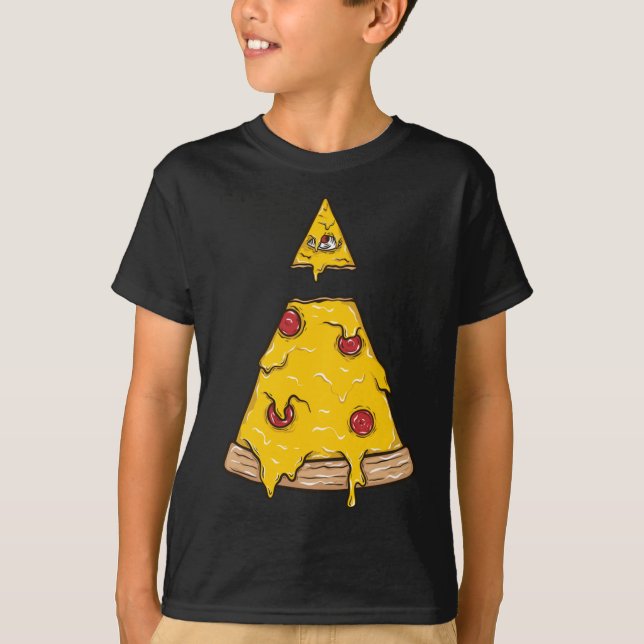 Camiseta Pizza fina com queijo e Pepperoni (Frente)