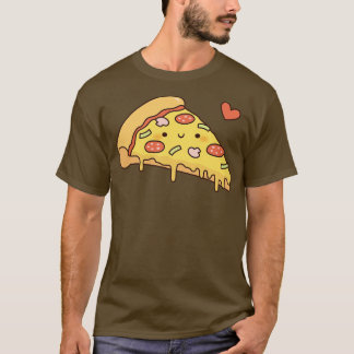 Camiseta Pizza Fofa Doodle Amor