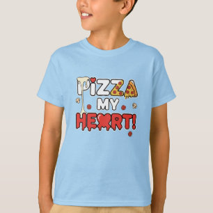 Camiseta Pizza Fofa Meu Coração Trocadilho Divertido para A