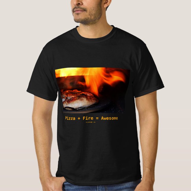 Camiseta Pizza + Fogo = T-Shirt Incrível (Frente)