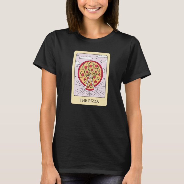 Camiseta Pizza Foodie Tarot Card Pizza Fortune Teller (Frente)