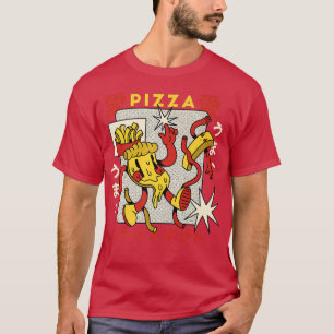 Camiseta Pizza Fries Franceses Retro Cartografia Gourmet Fa