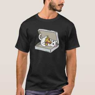 Camiseta Pizza Gato Branco Pet