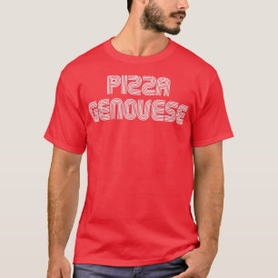 Camiseta Pizza Genovese Comida Lover Retro 70s 80s Engraçad