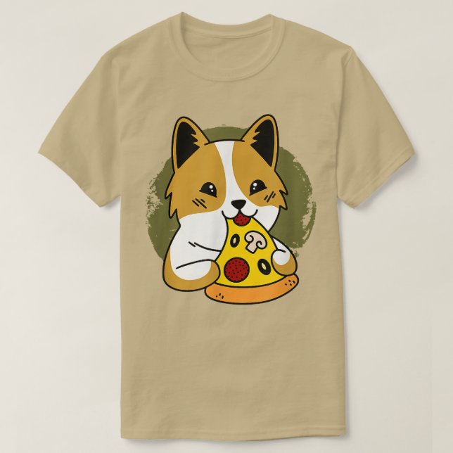 Camiseta Pizza Gráfica Cute Pug Pizza Lover Comendo Comida  (Frente do Design)
