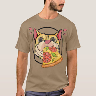 Camiseta Pizza Gráfica Cute Pug Pizza Lover Comendo Comida