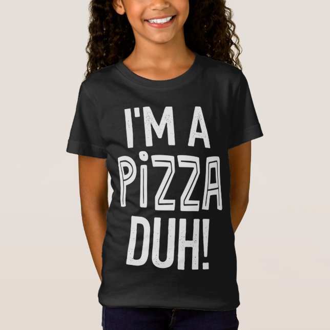 Camiseta PiZZA Halloween Fácil preguiçoso, sou um PiZA Duh (Frente)