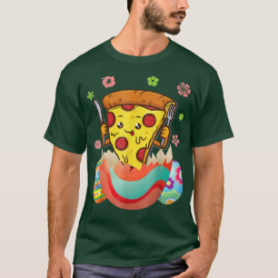 Camiseta Pizza Hatching Do Dia Do Ovo De Páscoa