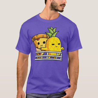 Camiseta Pizza Hawaii amantes posam abacaxi e Pizza em sh