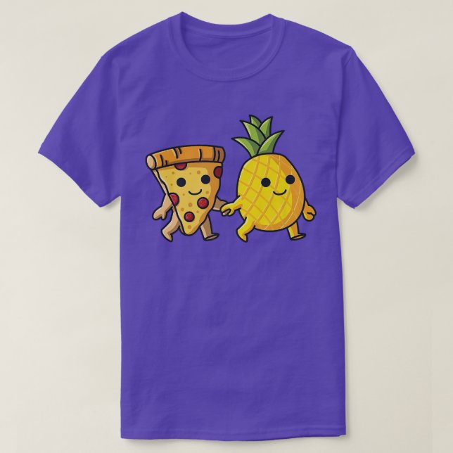 Camiseta Pizza Hawaii Pineapple e Pizza Love (Frente do Design)