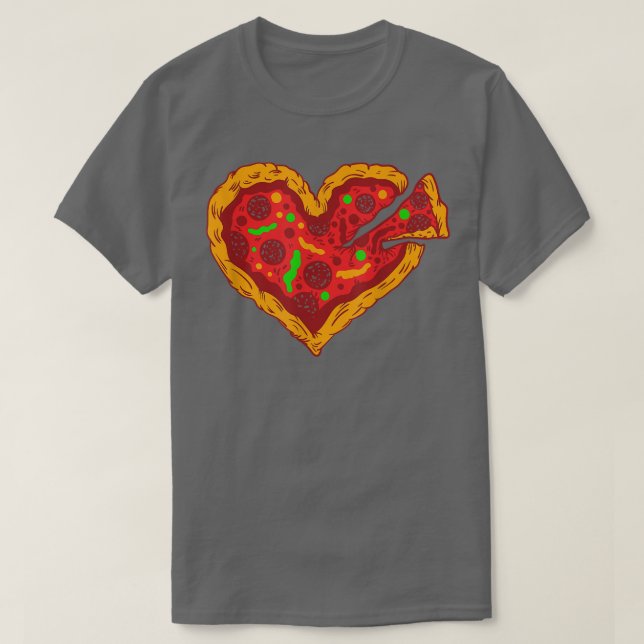 Camiseta Pizza Heart Humor Italiana Dish Pizza Comida Me Po (Frente do Design)