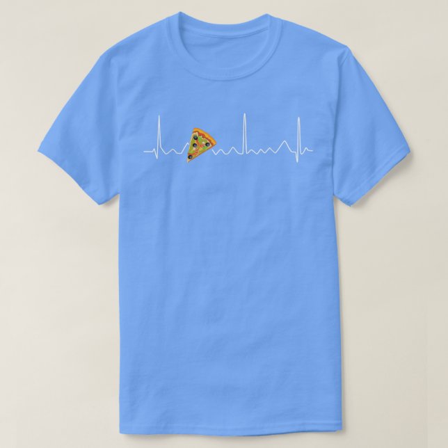 Camiseta Pizza Heartbeat Engraçado Design Para Pizza Lovers (Frente do Design)