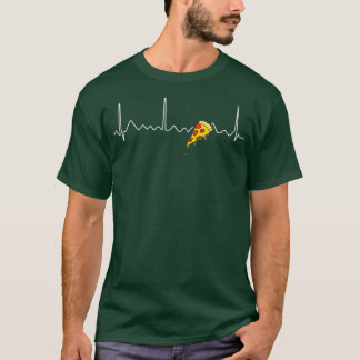 Camiseta Pizza Heartbeat Tee Engraçado Presente Para Pizza