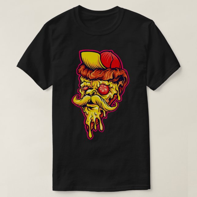 Camiseta Pizza Hipster Engraçada Pizza Fatia Pizza Sobre Pi (Frente do Design)