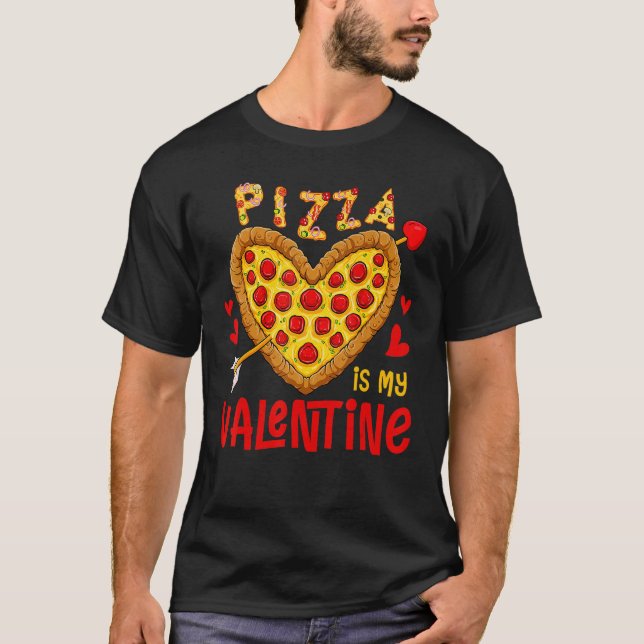 Camiseta Pizza Is My Valentine  Valentines Day Boys Girls K (Frente)