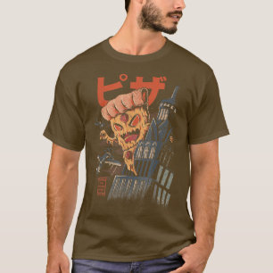 Camiseta Pizza Kong Kaiju Monstros Comida Rápida Arte Japon