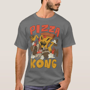 Camiseta Pizza Kong Legal Diversão Kaiju Retro Arte