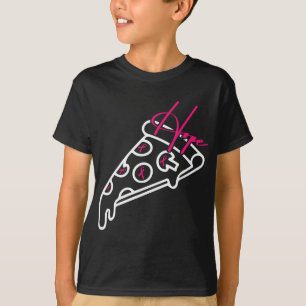 Camiseta Pizza Line Art Breve Cancer Sensibilização Fita